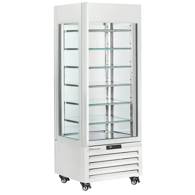 Vitrine "FULL vitrée" 440 Lt., 6 niveaux en verre, statique - ICE CREAM - BLANC