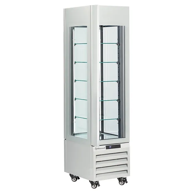 Vitrine "FULL vitrée" 260 Lt., 5 niveaux en verre, ventilée -ICE CREAM & PASTRY - BLANC