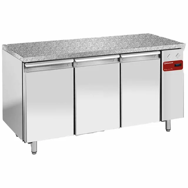 Table frig., vent.,3 portes EN 600x400 - Top en granit (Sans groupe)