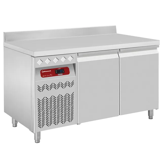 Table frigorifique "murale" ventilée, 2 portes GN 1/1, 260 Lit. groupe à gauche