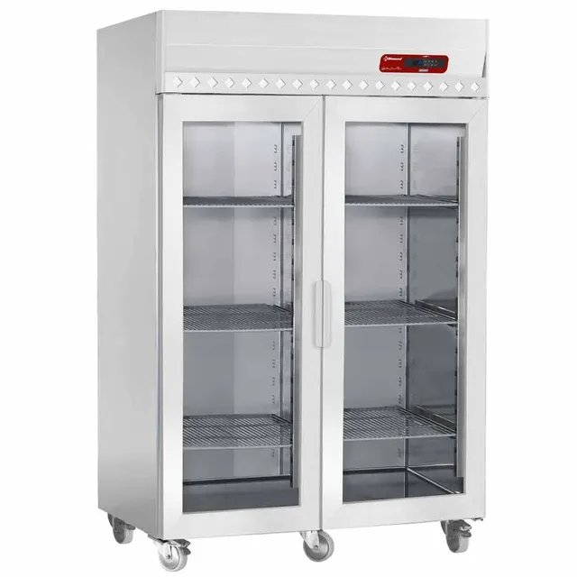 Armoire de congélation ventilée 1400 Lit. 2 portes vitrées GN 2/1,  sur roues