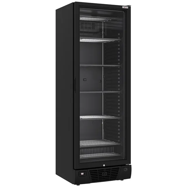 Vitrine ventilée négative vitrée 382 litres - 5 niveaux fixes - NOIRE