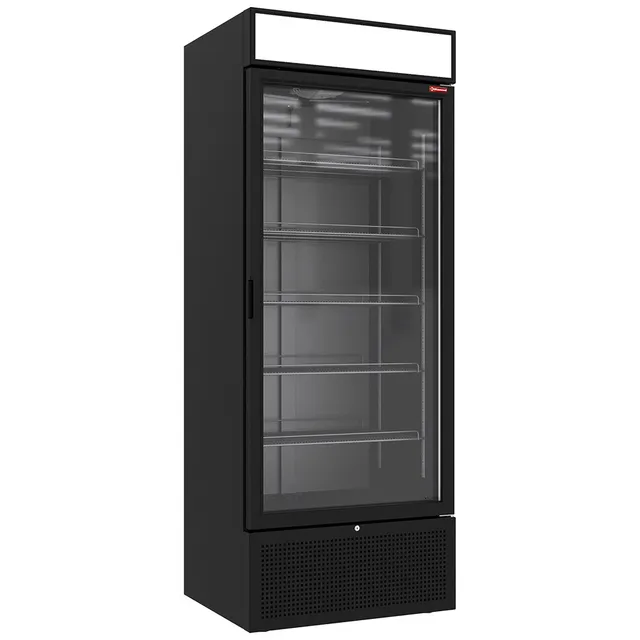 Vitrine ventilée positive 715 litres NOIRE avec caisson lumineux