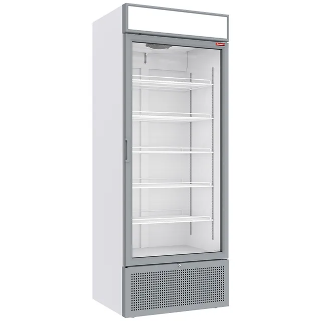 Vitrine ventilée positive 715 litres BLANCHE avec caisson lumineux