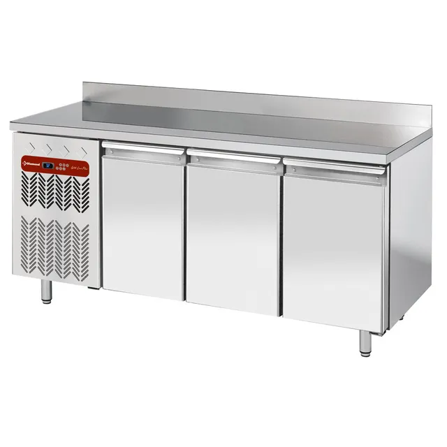 Table frigorifique "murale", ventilée, 3 portes GN 1/1, 405 Lit. groupe à GX