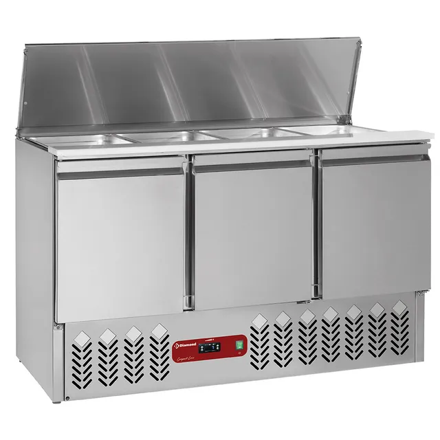 Saladettes avec couvercle 4xGN1/1-150 mm + reserve 3 pt.GN 1/1, 380 Lit