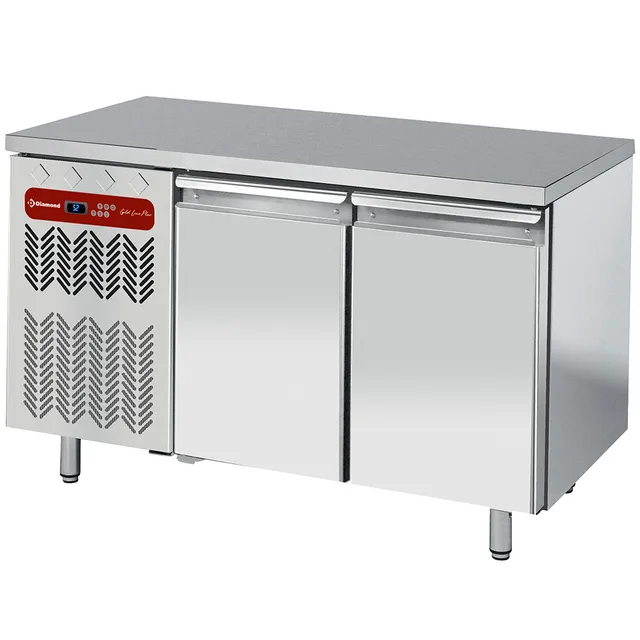 Table frigorifique ventilée, 2 portes GN 1/1, groupe à gauche