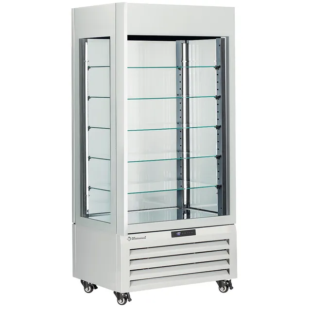 Vitrine "FULL vitrée" 600 Lt., 5 niveaux en verre, ventilée -  PASTRY - BLANC