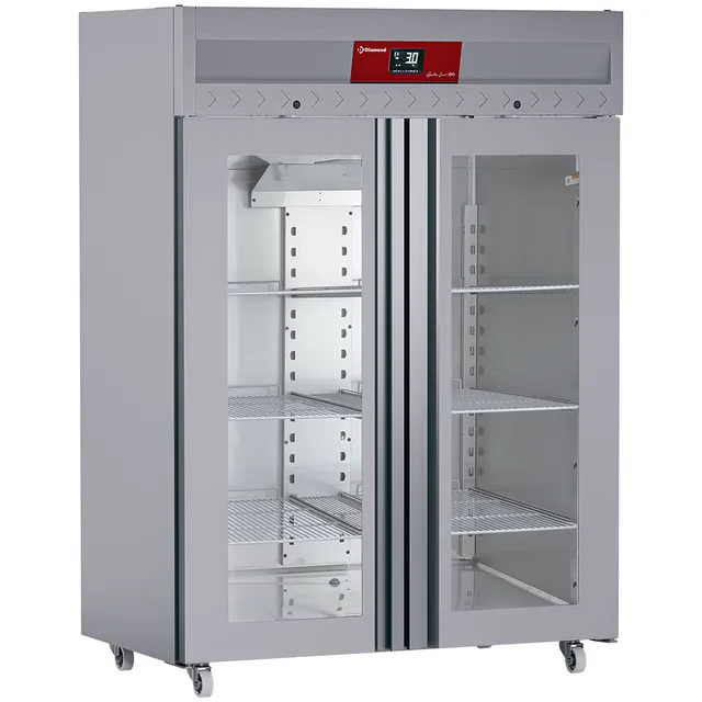 Armoire de congélation ventilée 1400 Lit. 2 portes vitrées GN 2/1,  sur roues