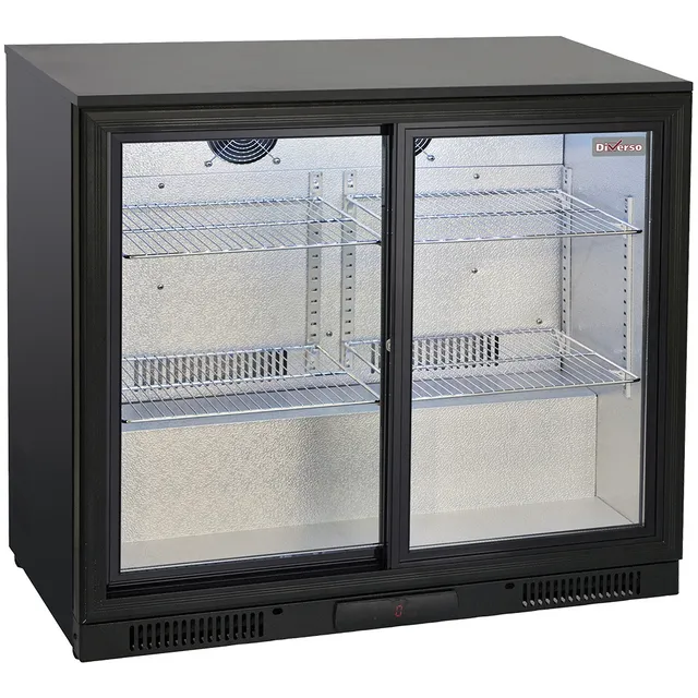Refroidisseur de bouteilles ventilé, 2 portes vitrées coulissantes