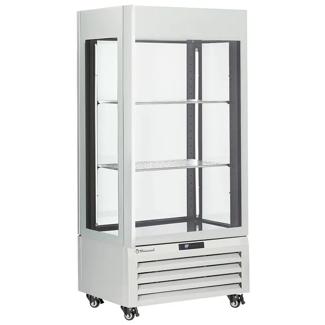 Vitrine "FULL vitrée" 600 Lt., 1 niveau + 2 étagères, ventilée - WINE - BLANC