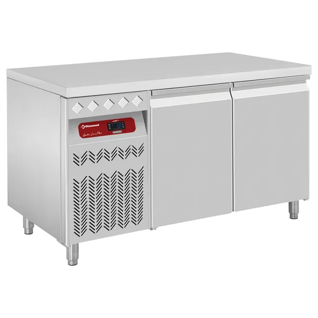 Table frigorifique ventilée, 2 portes GN 1/1, 260 Lit. groupe à gauche