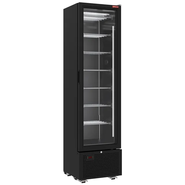 Vitrine ventilée négative vitrée 221 litres - 7 niveaux fixes - NOIRE