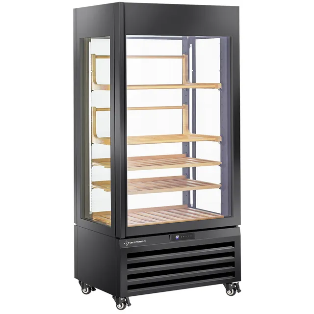Vitrine "FULL vitrée" 600 Lt., 1 niveau + 4 étagères, ventilée - WINE - NOIR