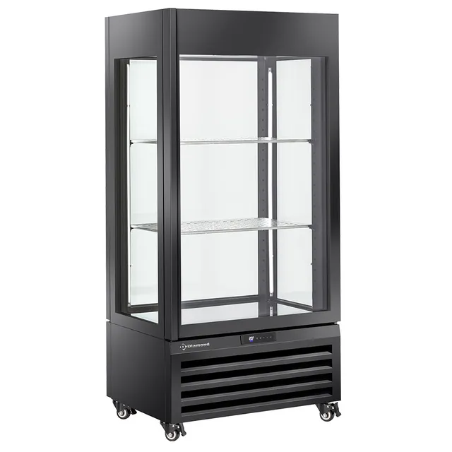 Vitrine "FULL vitrée" 600 Lt., 1 niveau + 2 étagères, ventilée - WINE - NOIR