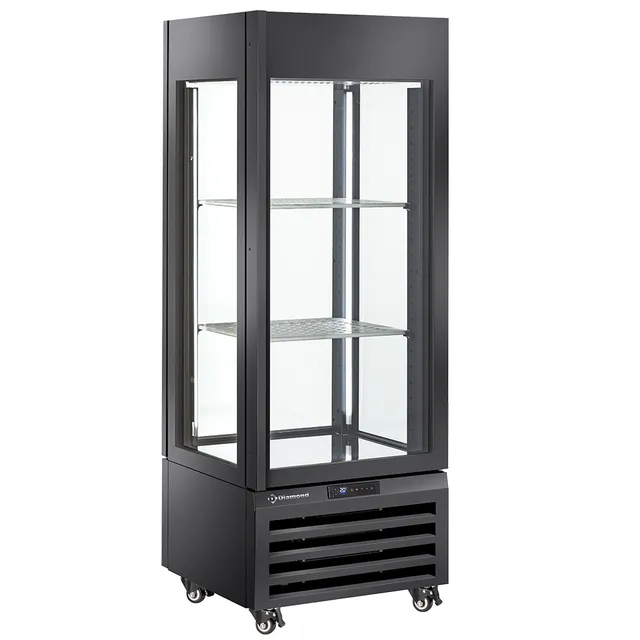 Vitrine "FULL vitrée" 440 Lt., 1 niveau + 2 étagères, ventilée - WINE - NOIR