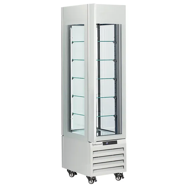 Vitrine "FULL vitrée" 260 Lt., 5 niveaux en verre, ventilée - PASTRY - BLANC