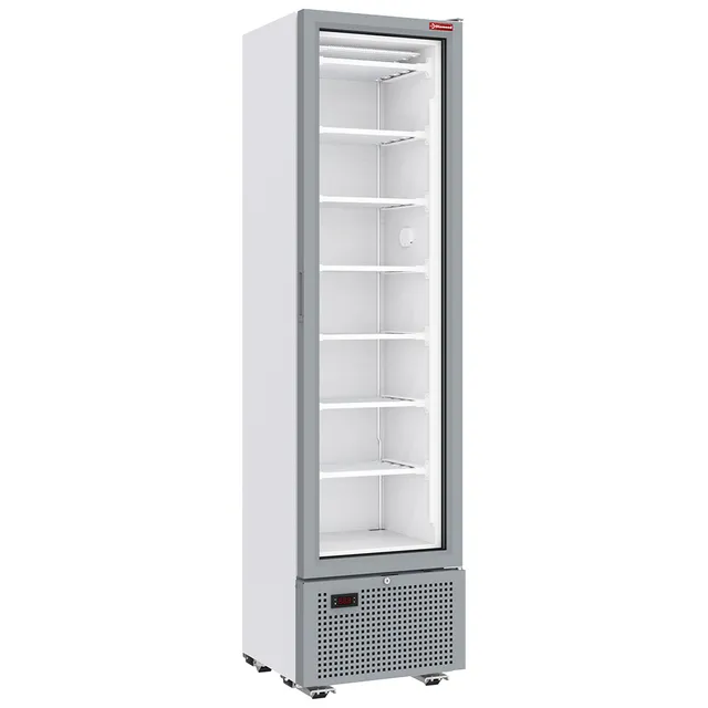 Vitrine ventilée négative vitrée 221 litres - 7 niveaux fixes - BLANCHE